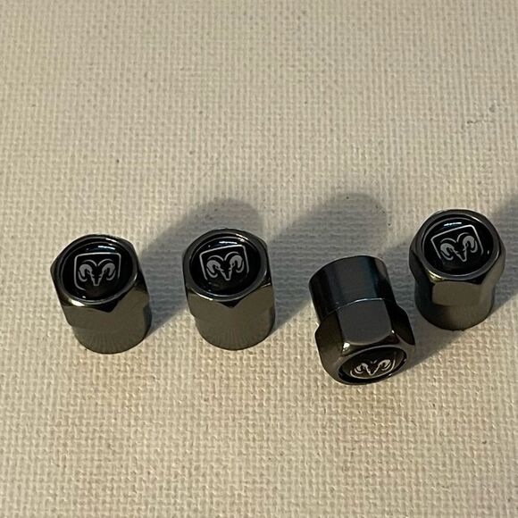 Dodge Logo Valve Stem Caps in Gray set of 4 NWT - Picture 1 of 4